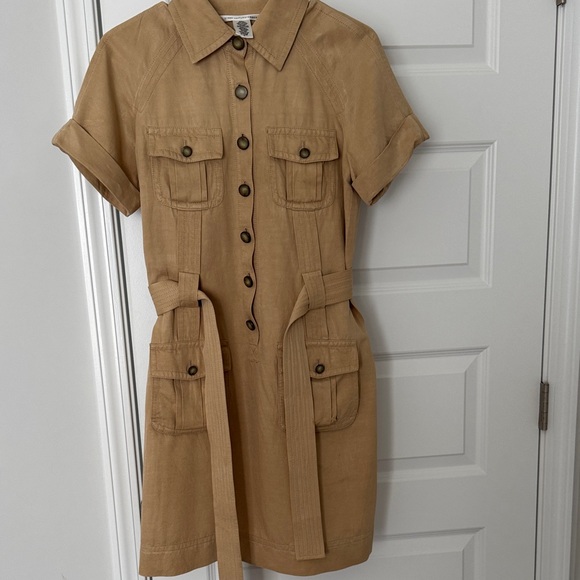 Diane Von Furstenberg Dresses & Skirts - Diane von Furstenberg Beige Utility Shirt Dress